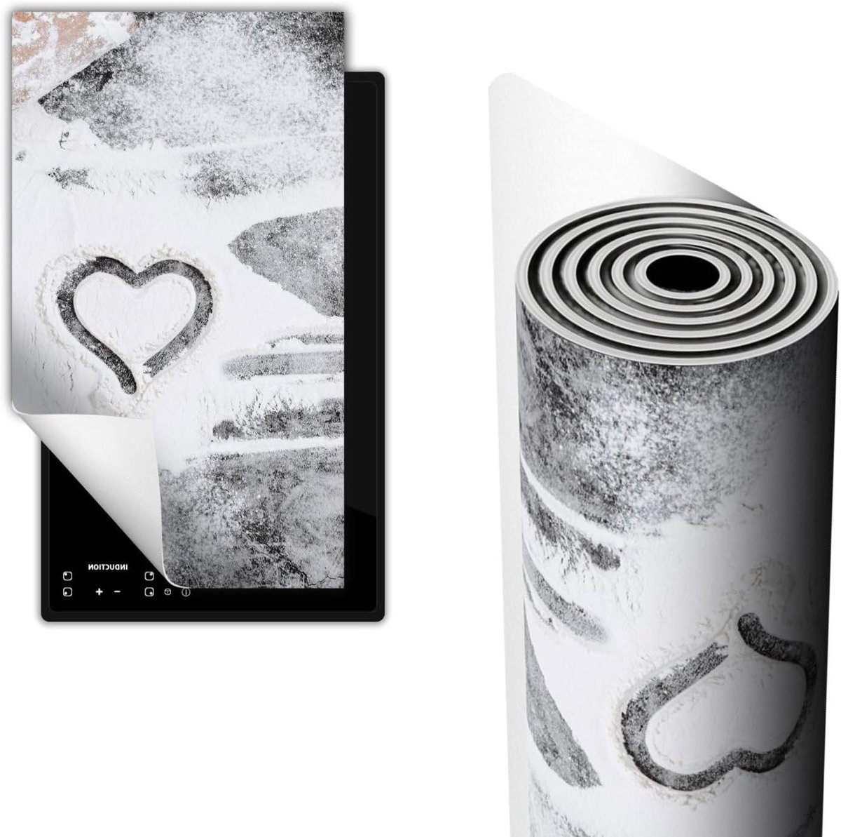 Inductie Beschermer - Kookplaat Mat - Keuken Decoratie - Extra Werkruimte - 30x52 cm - Hart keuken