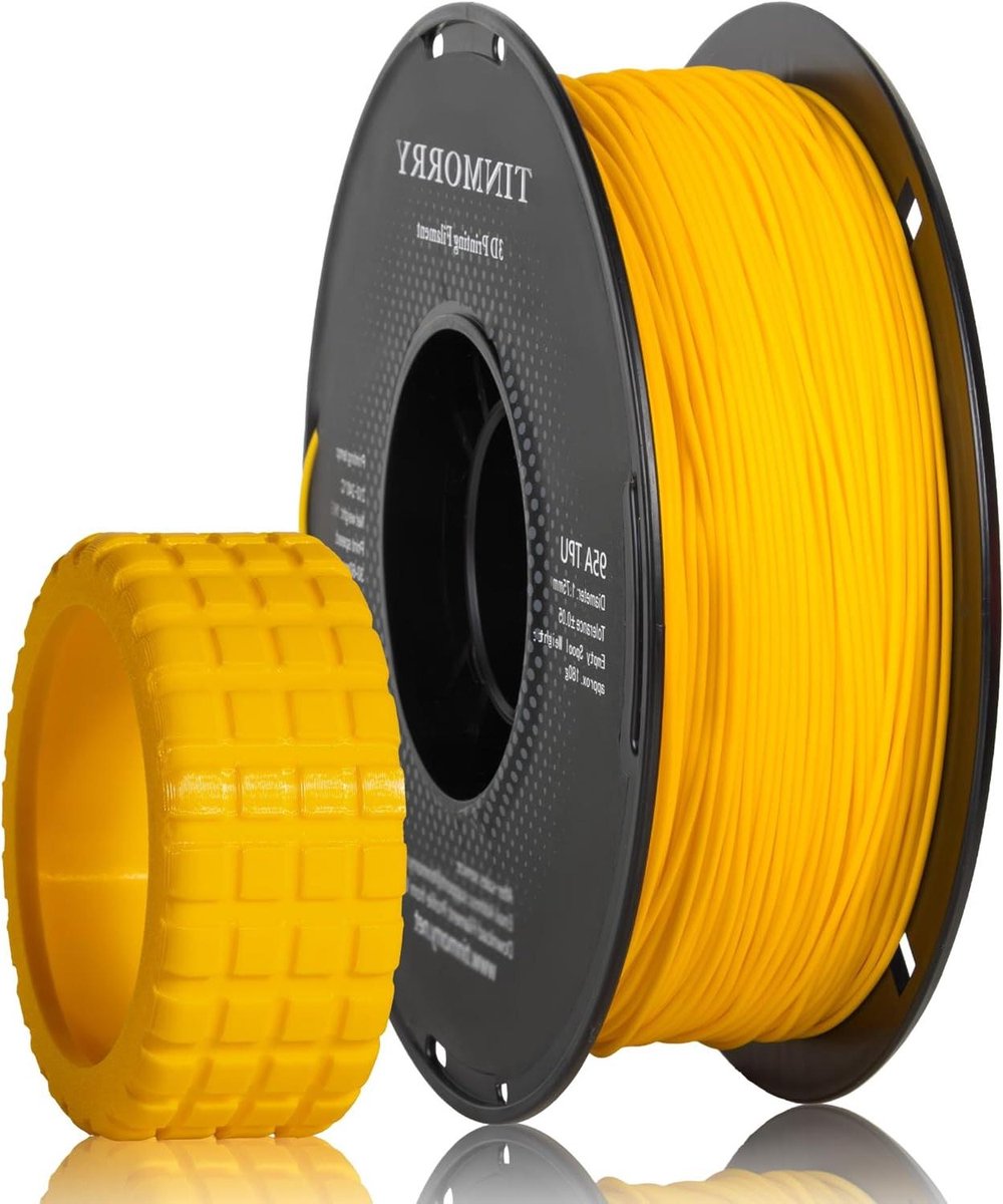TPU Filament - Flexibel Filament - 3D Printen - Hoge Elasticiteit - 1.75 mm 1 kg - Verkeersgeel