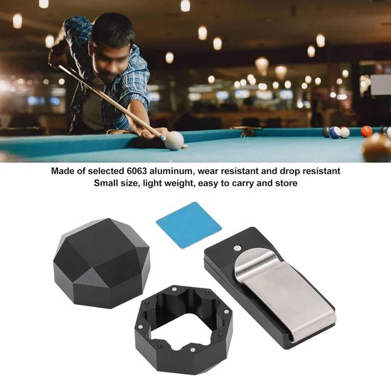 Krijthouder Clip - Biljart Accessoire - Biljart Spelen - Magnetische Sluiting - 13 x 7 x 4 cm - Zwart — afbeelding 5