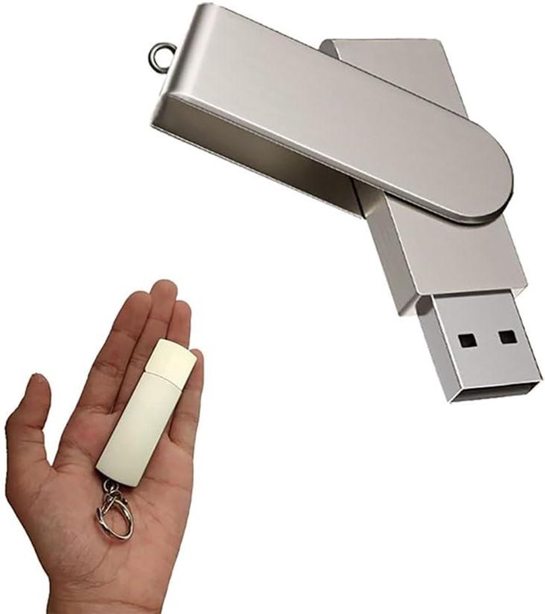 Digitale Geluidsrecorder - Opnameapparaat USB - Gesprekken Opnemen - Geheugenactivering - 64GB Opslag - Zilver