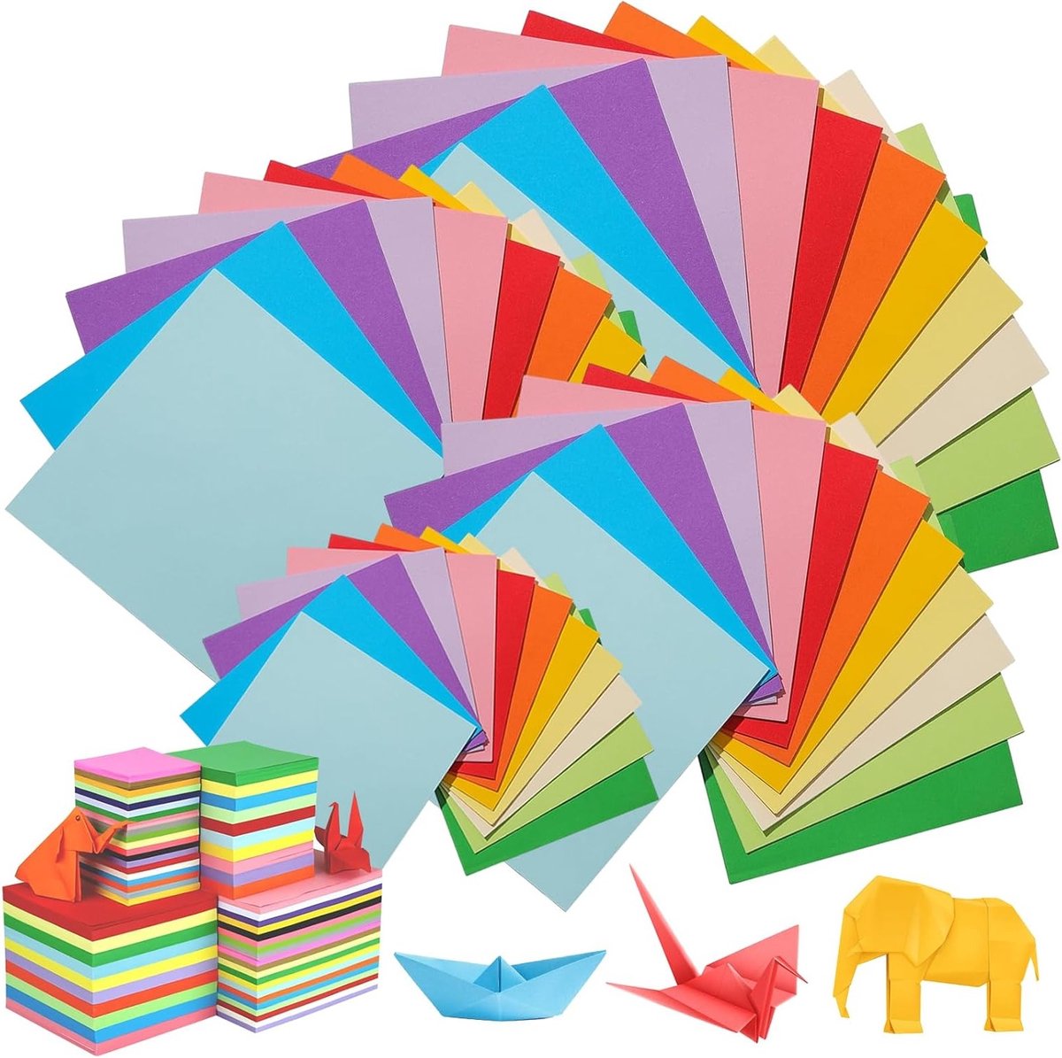 Origami Vellen voor Kinderen en Volwassenen, 400 Stuks in 10 Kleuren, Perfect voor Creatieve Knutselprojecten