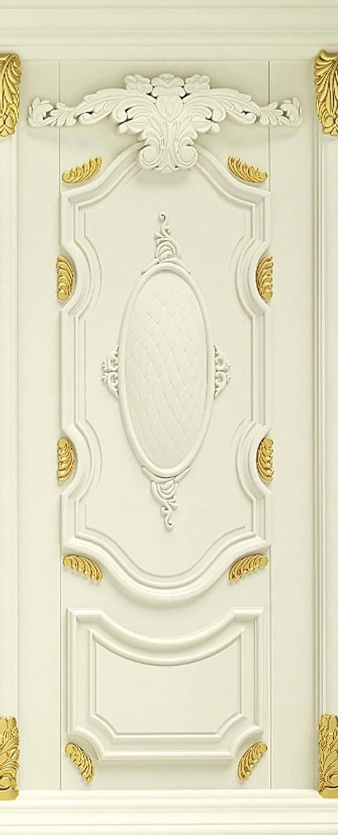 A.Monamour 3D-deurstickers voor binnendeuren klassieke witte houten deur met gouden reliëf