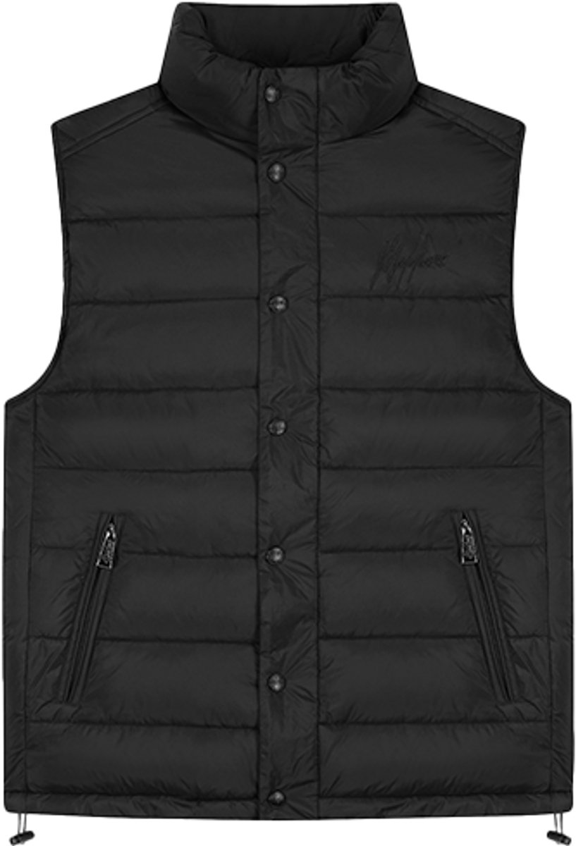 Malelions Placket Padded Vest Zwart