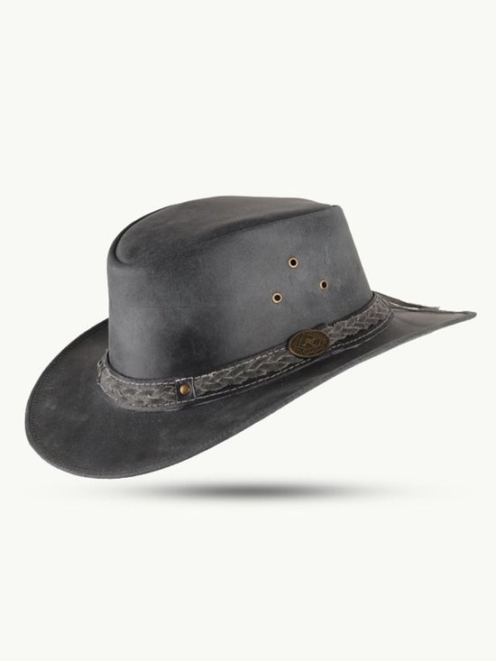 Chapeau en cuir Williams noir, M.
