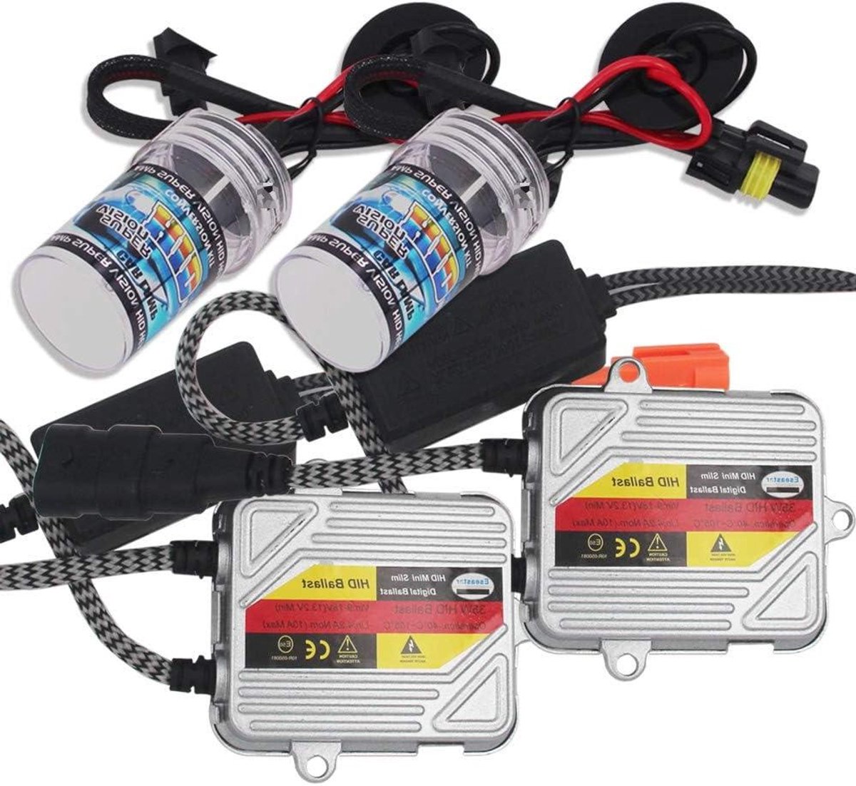 H1 HID-conversiekit met 2 6000K xenon witte lampen en 2 35W 12V voorschakelapparaten