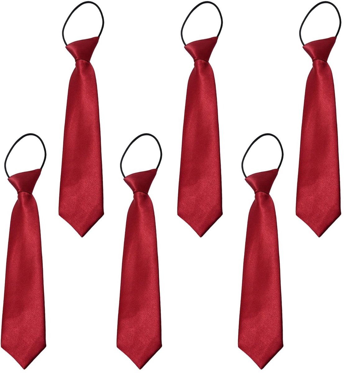 6-Pack Voorgebonden Kinderties - Elastische Neckties voor Jongens en Meisjes - Ideaal voor Feestjes en Afstuderen