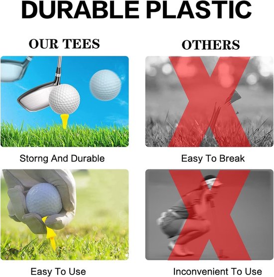 Golf Tees - Tees voor Golf - Golf Praktijk - Onbreekbaar Plastic - Diverse Maten - Gekleurd van GOLF — afbeelding 4