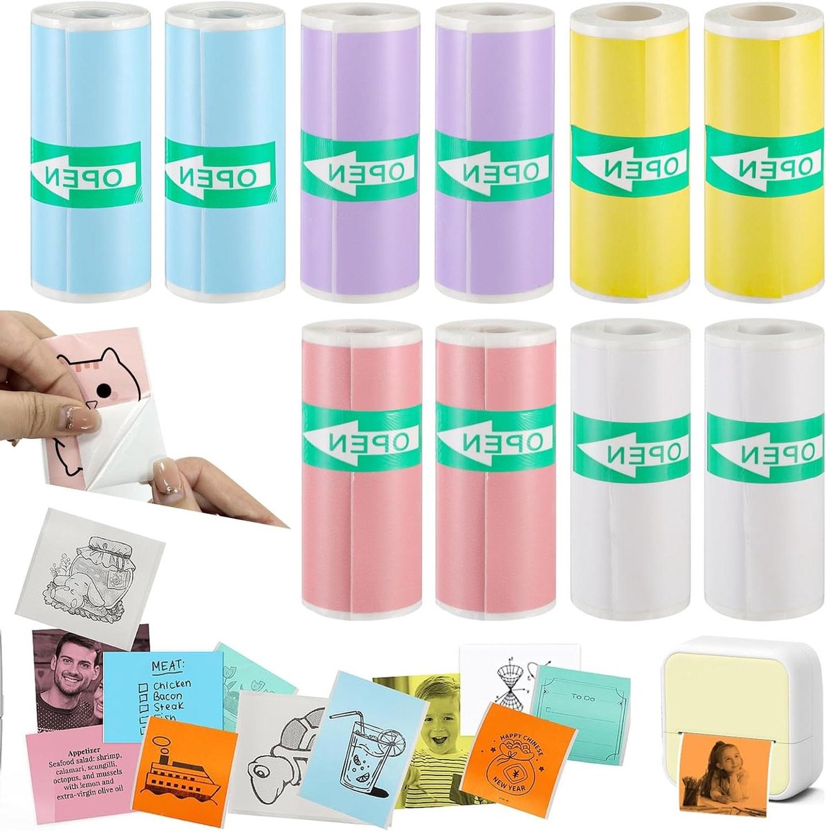 Mini Printer Papier - Zelfklevend Thermisch Papier - Foto's en Notities Printen - BPA-Vrij Waterbestendig