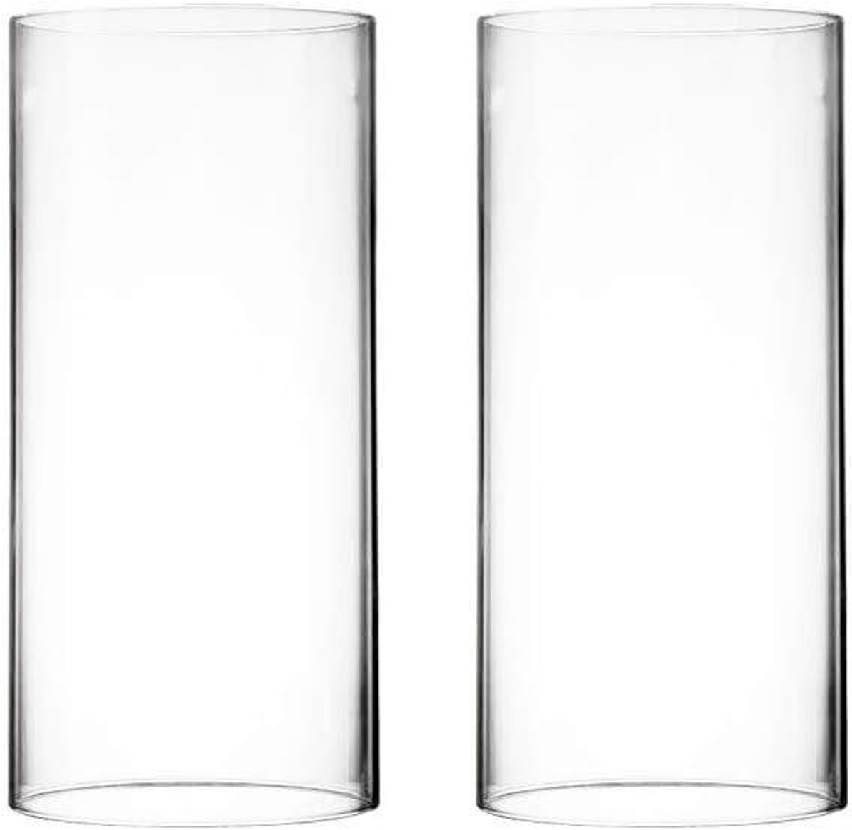 Glazen Kandelaar - Orkaan Glas - Kaars Bescherming - Open Beide Uiteinden - 10 Inch Hoog - Helder
