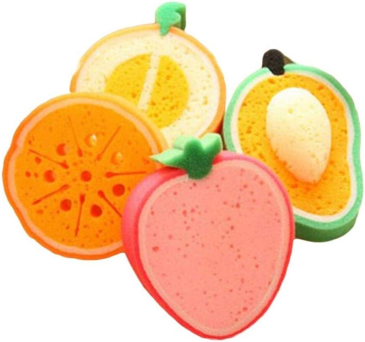4Pcs Fruit Vormige Body Bad Borstels Sponzen Scrubbers Baden Gereedschap Voor Kinderen