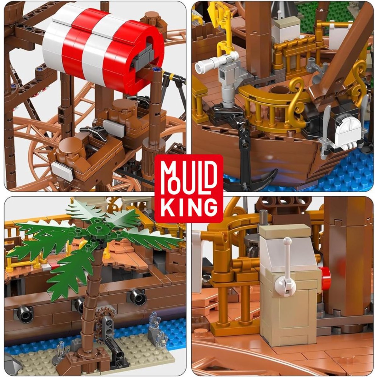 Mould King 11013 Double Helix achtbaan bouwset | Kermis architecture ideas modelbouw | Technische creator classic speelgoed bouwpakketten voor volwassenen & kinderen | Expert icons muziekdoos | Motor niet geschikt voor Lego technic | 2174 bouwstenen — afbeelding 4