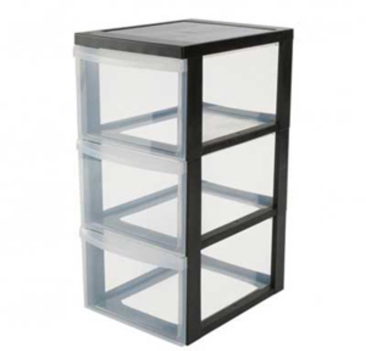 Iris Ladekast met Wieltjes 3x15L 39x29x61.5 cm Transparant/Zwart