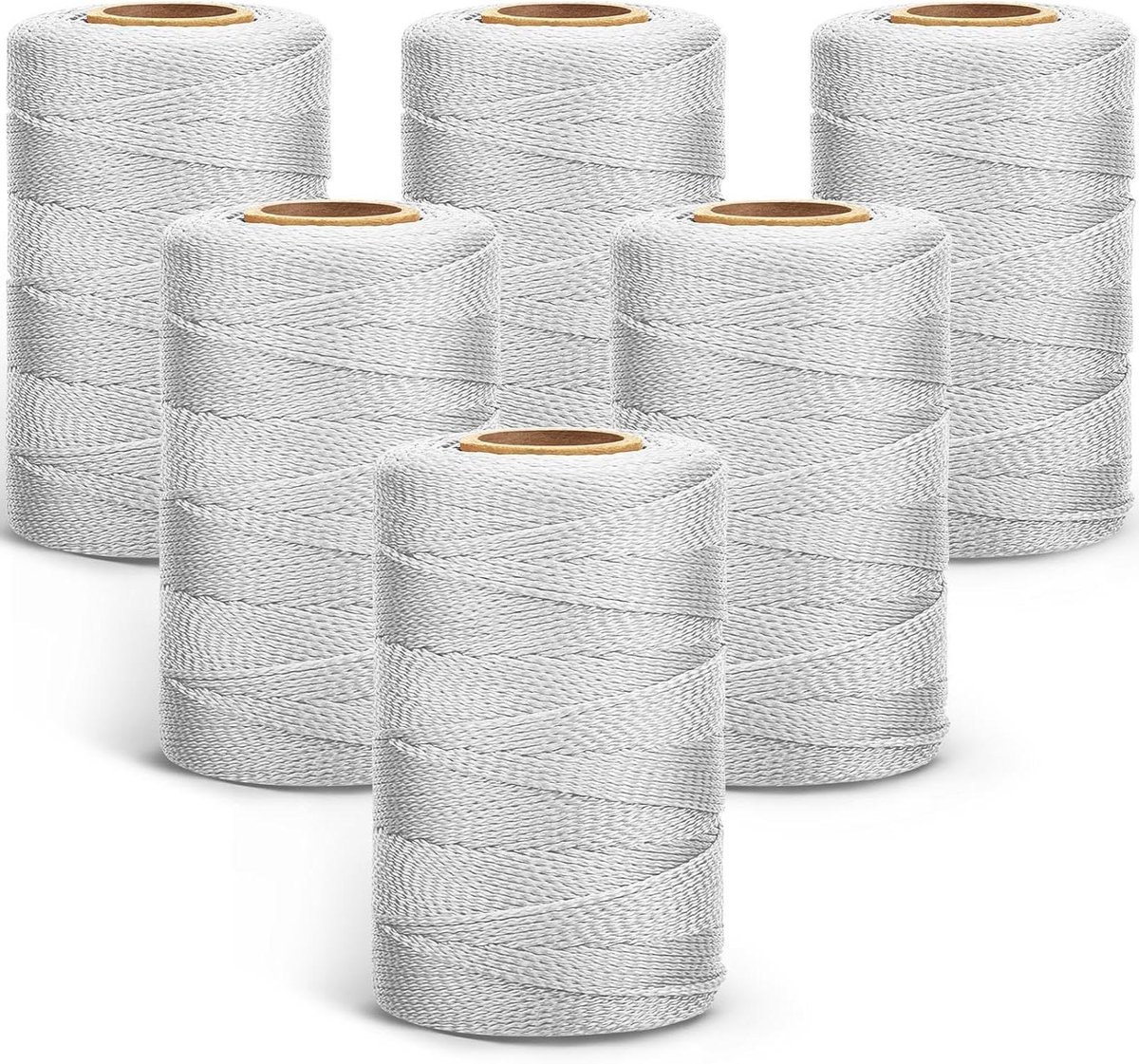 Nylon Touw - Bouwlijn Metselaar - Bouw Tuin - Hoge Zichtbaarheid - 500 Voet Per Rol - Fluorescerend Wit