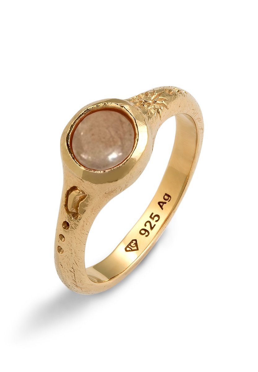 Haze & Glory - Ring - Sonnenstein Orange 925 Sterling Silber vergoldet - De La Ray - Dames