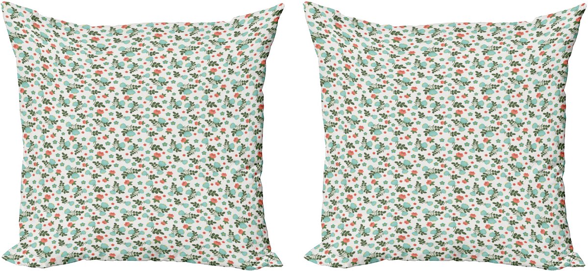 ABAKUHAUS Decoratieve kussenhoes voor de lente, 2 stuks, modern accent, dubbelzijdige digitale print, 45x45 cm, kokosnoot meerkleurig Kokosnoot Multicolor