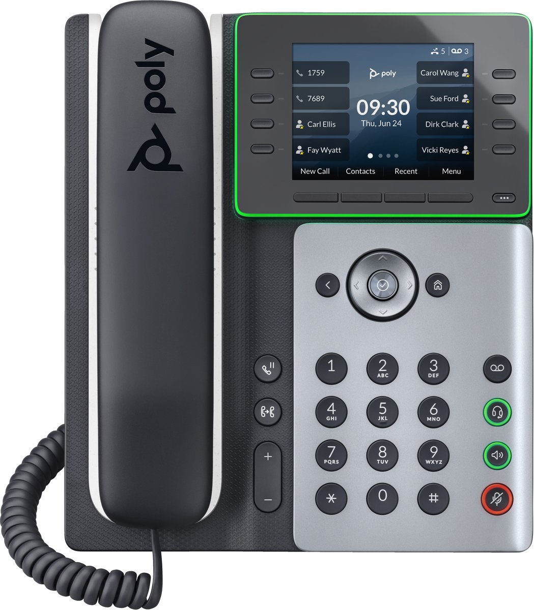 Poly Edge E300 IP-telefoon met PoE-ondersteuning