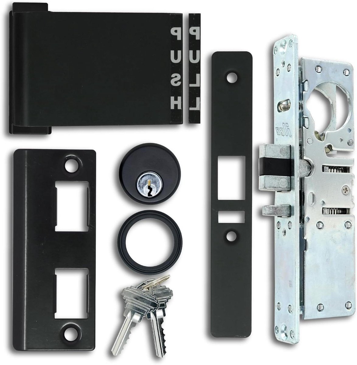 Deurinsteekslot Hendelset - Sluiting Deur - Winkel Beveiligen - Met Terughoudfunctie - 1-1/8 Inch Backset - Duronotisch
