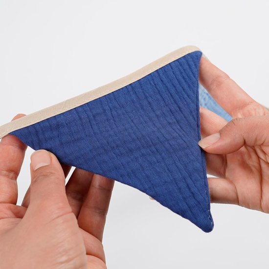 Vlaggenlijn in Blauw en Grijs voor Kinderkamer, van Muslin Katoen, 2.8 meter Decoratie — afbeelding 4