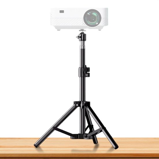 Beamer Tripode verstelbare projectorhouder 55 cm met gimbalkop metalen standaard voor binnen en buiten