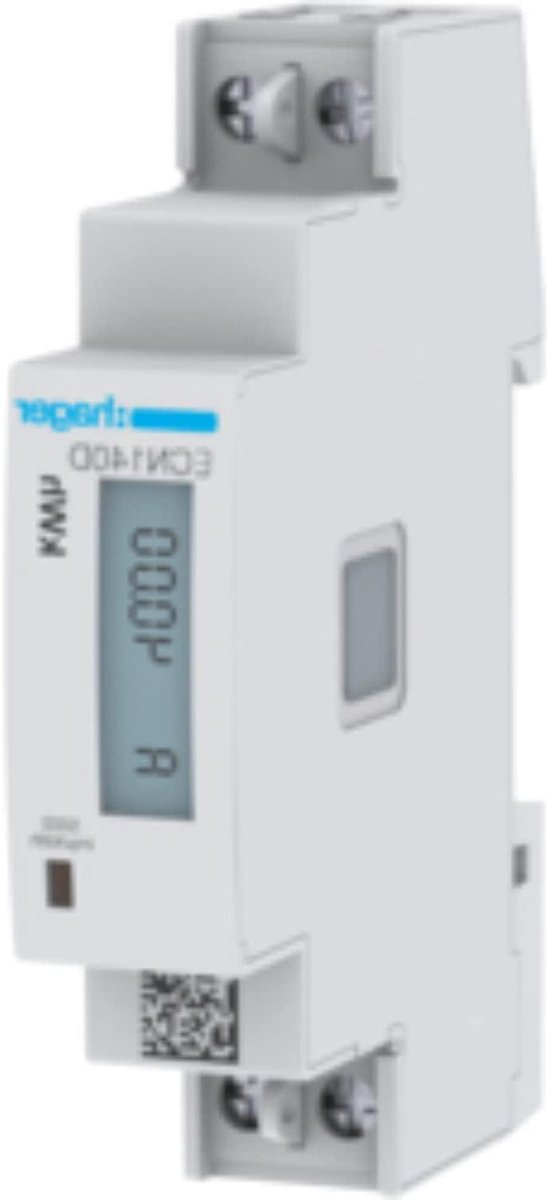 Energiemeter 1-fase - Stroommeter Direct - Energie Verbruik Meten - Compact Ontwerp - 40A - Wit