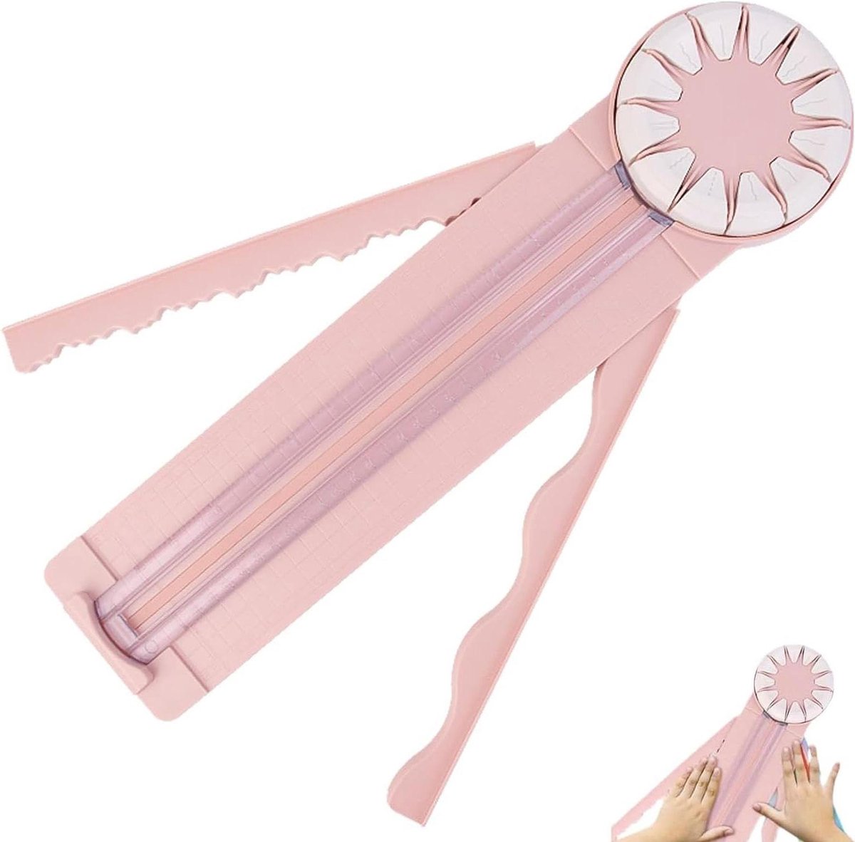 Papiersnijder - Papier trimmer - Hobby projecten maken - 12 snijopties - 46.8 x 12.3 cm - Roze
