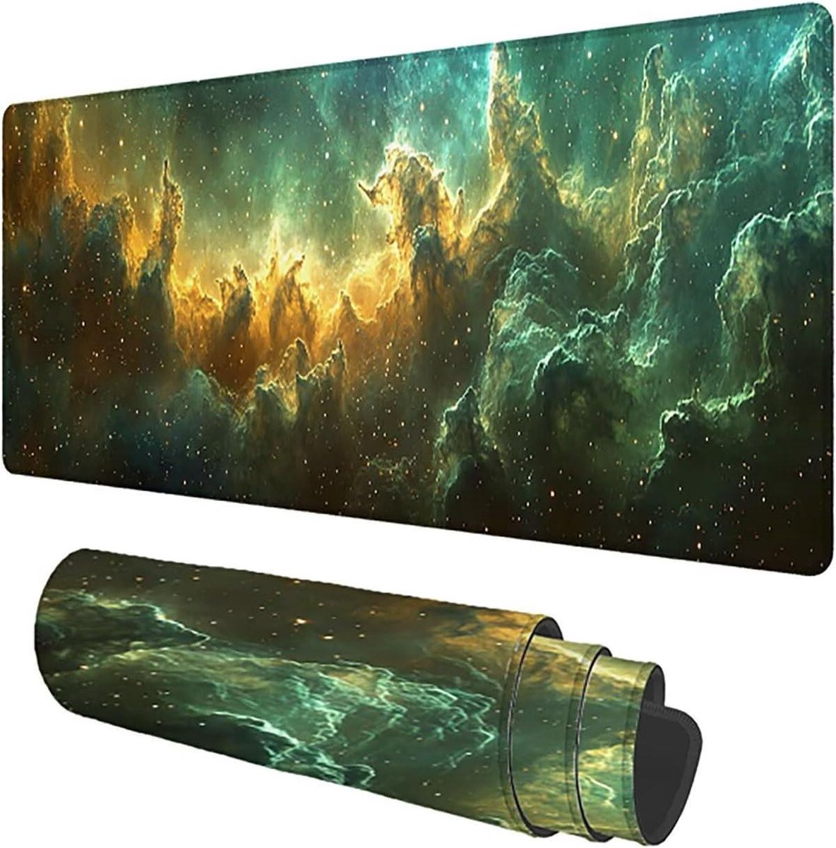 XXL Muismat - Groot bureaukleed - Gamen en werken - Antislip onderkant - 160x80 cm - Sterrenhemel