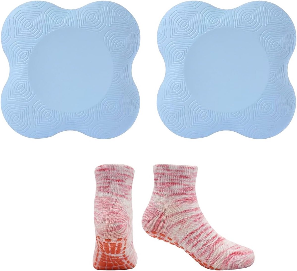Set van 2 Yoga Mat Knie Reinigers met 1 Paar Yoga Sokken, Antislip TPE Yoga Mat, Dikke Knie Reinigers voor Comfortabel Yoga Gebruik