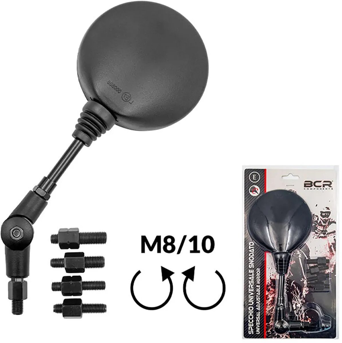 Bcr Universal Flexible M8/m10 Adapters Achteruitkijkspiegel Zilver