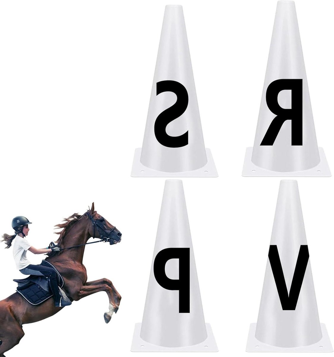 Trainingspionnen Paardrijden - Dressuur Kegels - Prestatie Verbeteren - Weerbestendig Materiaal - 16 cm Hoog - Meerdere Kleuren