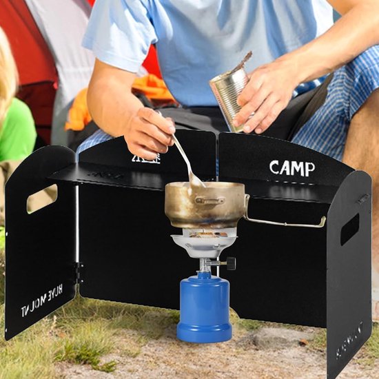 Camping Keuken Windscherm - Opvouwbaar Windblok - Koken Buiten - Compact Opvouwbaar Ontwerp - 35x29x10 cm - Zilver — afbeelding 4