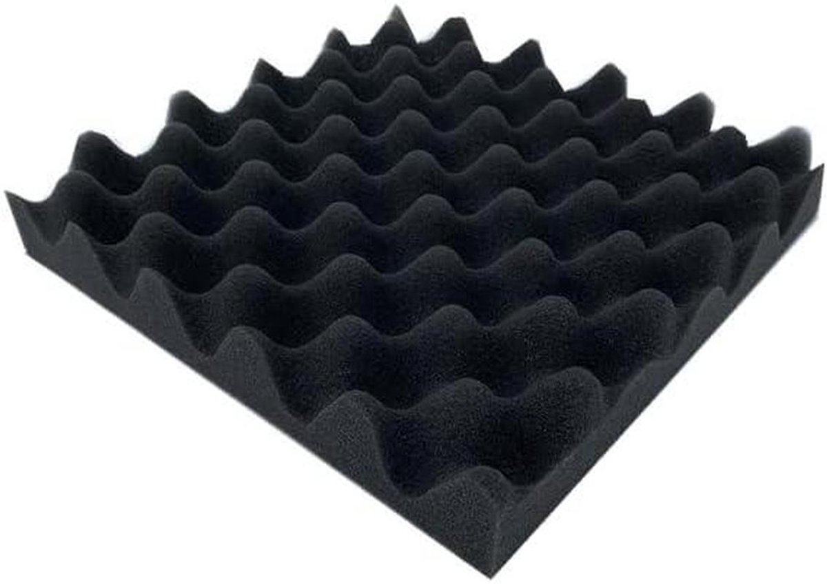 Akoestische Panelen - Geluidsisolatie Schuim - Geluidsverbetering Kamer - Brandwerend Materiaal - 12 stuks 25x25cm - Zwart