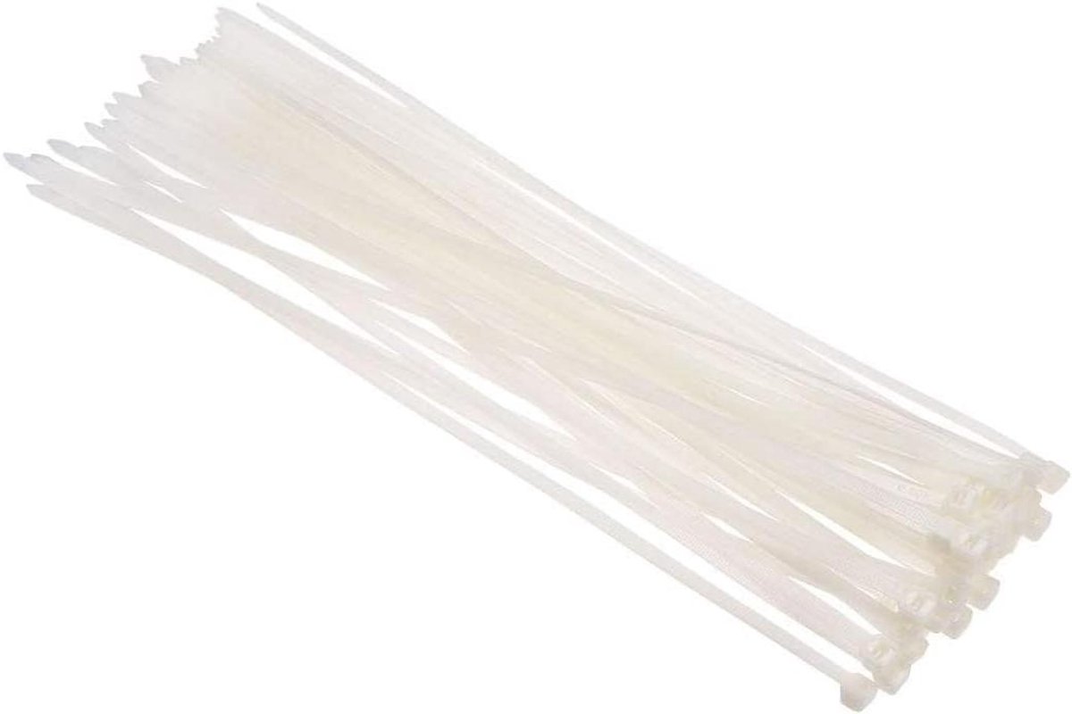 Kabelbinders - Tie Wraps - Organiseren van Kabels - Zelfsluitend Mechanisme - 20 Inch 100 Stuks - Wit