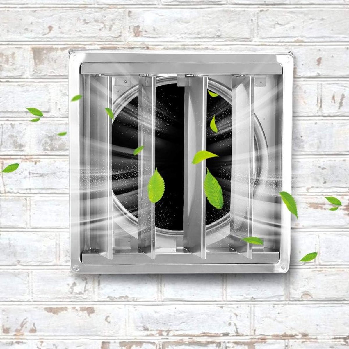 Roestvrijstalen Ventilatie Afzuigkap Uitlaat Luchtstroom Verbeteren Actieve Lamellen 19 x 19 cm Zilver