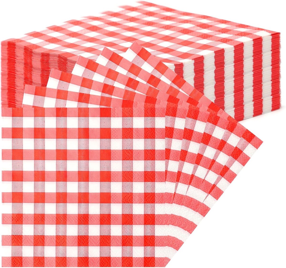 40 Stuks Wegwerpservetten met Ruitpatroon voor Barbecue, Picknick en Feestjes - Ideaal voor Keuken en Eetkamer