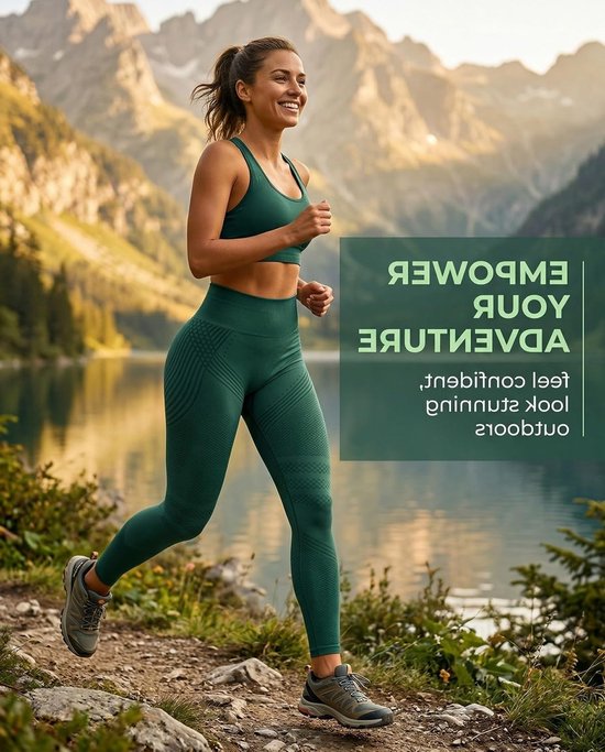 Anti-cellulitis legging voor dames, lange sportlegging met compressie, push-up effect, hoge taille, ondoorzichtig, ideaal voor yoga, pilates en fitnessactiviteiten van Merkloos — afbeelding 2