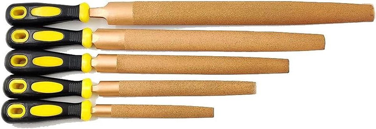Koolstofstaal Vijlenset - Naaldvijl Tool - Hout en Metaal - Ergonomisch Handvat - 5 Stuks - Zwart