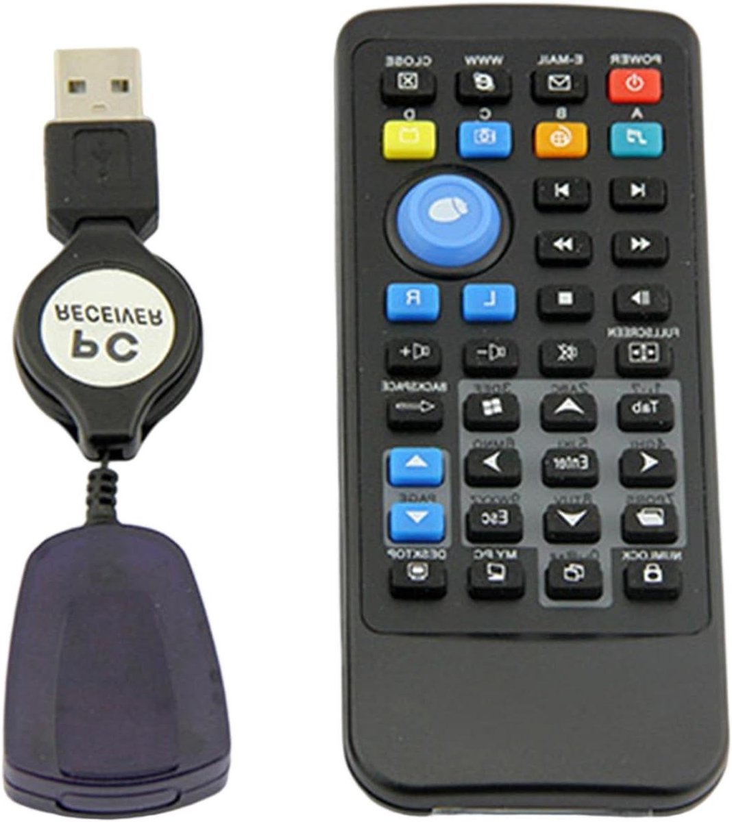 PC Afstandsbediening - Media Controller - Computer Bediening - Plug and Play - 52x123mm - Zwart