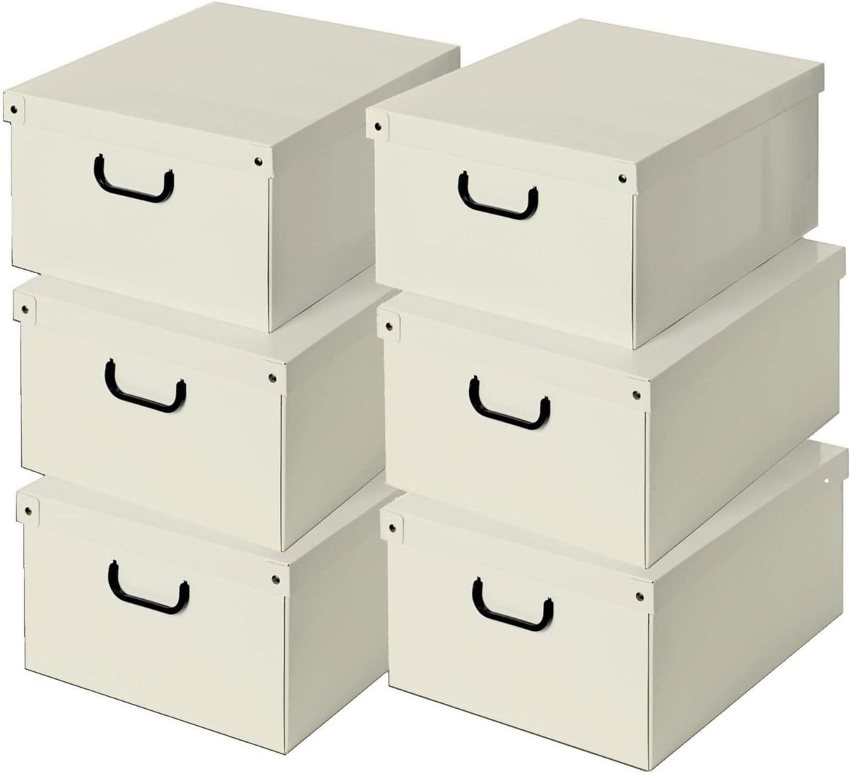 Opbergdozen Set - Kleding Organizer - Seizoenswissel Opslag - Stevig Karton - 6 Stuks 39x50x24cm - Meerkleurig Stippen