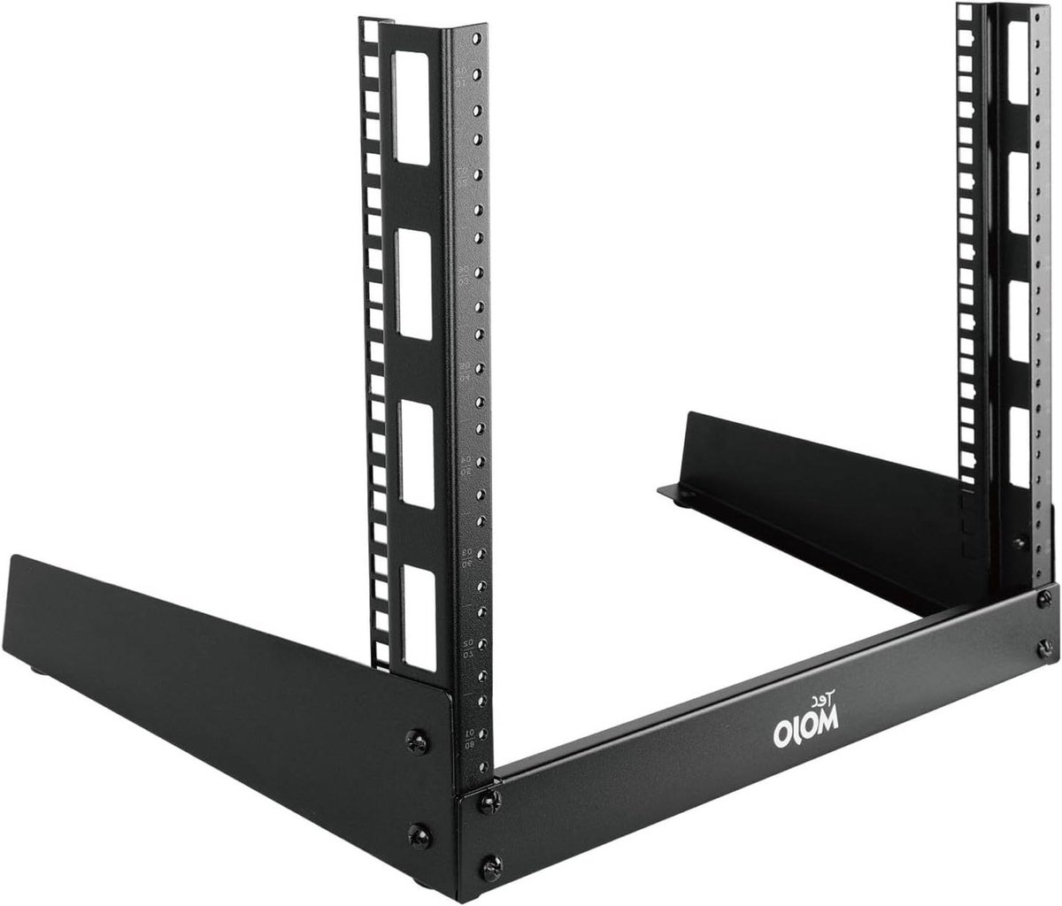 Server Rack - Open Frame - Apparatuur Organiseren - 360 Graden Toegang - 8U Hoogte - Zwart