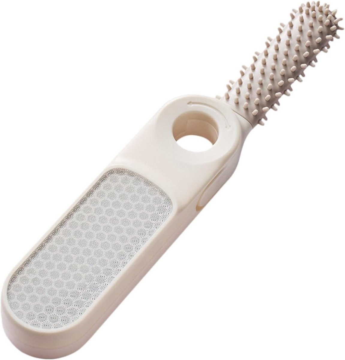 Voet Scrub Tool - Huidverwijderaar Hiel - Voetverzorging Thuis - Ergonomische Grip - 14 cm - Grijs