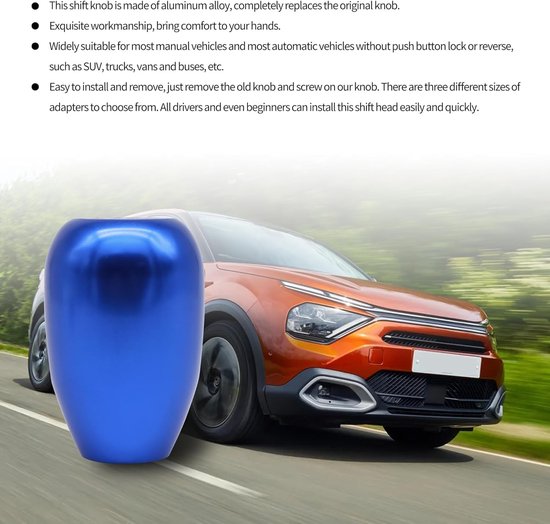 Versnellingspook Knop - Schakelpook Hendel - Auto Interieur - Universele Pasvorm - 5 Snelheden - Blauw — afbeelding 4
