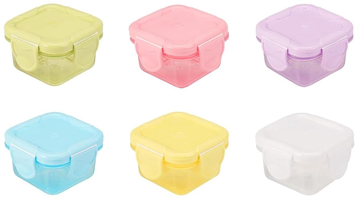 aladdien - Kleine voedseldozen - Luchtdichte containers - Compact formaat - Mini-voedselcontainers - Geschikt voor fruit en noten - Kleur: paars, gr...