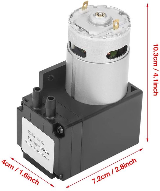 Allecto - Vacuümpomp - Elektrische Vacuumpomp - 10L per minuut luchtstroom - Compact formaat - Voor het maken van vacuüm - Efficiënte luchtverplaat... van Merkloos — afbeelding 5