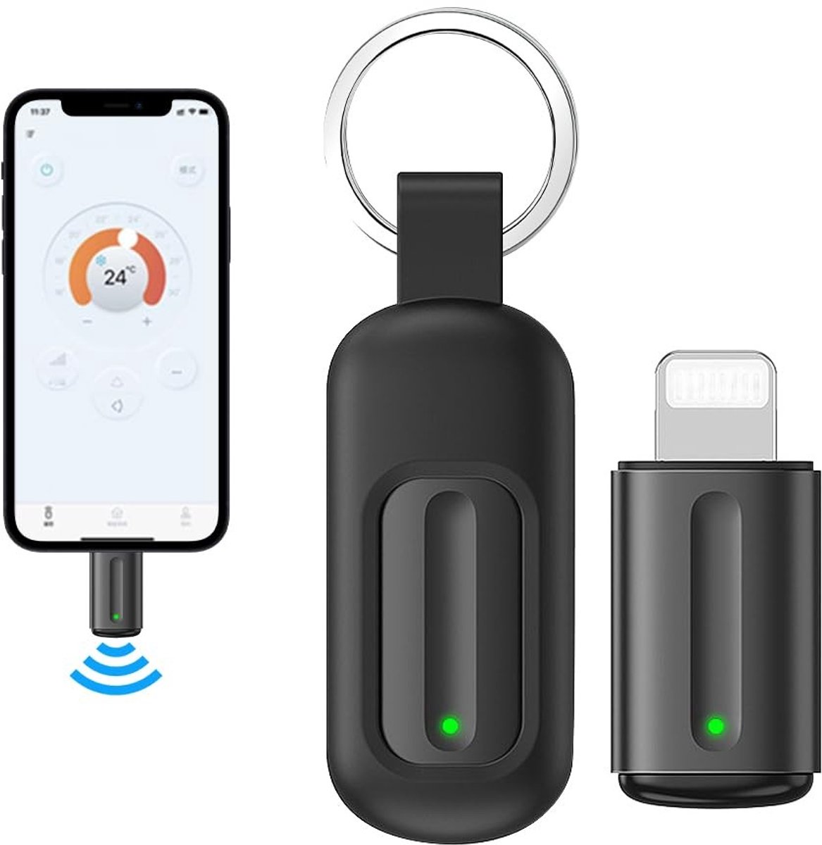 SVGCommerce - Cyberplex Hacking Device - Smartphone IR Remote - Gemakkelijk te gebruiken - Zwart - Universele afstandsbediening - Voor iPhone - Compac