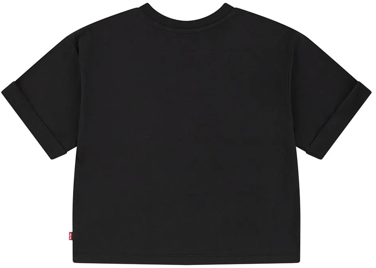 Levi´s ® Kids Roll Cuff Meet And Greet T-shirt Met Korte Mouwen 10 Years Meisje Zwart