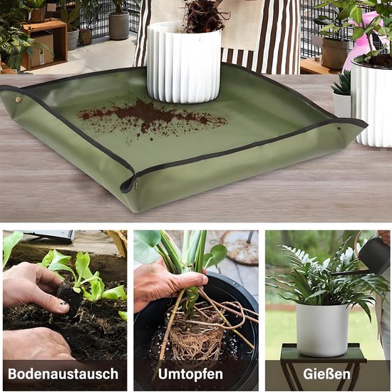Dailygoods- Plantenmat Waterdicht - Opvouwbare Verpotmat - Tuinmat voor Binnen/Buiten - 75 x 75 cm - Hoogwaardig Oxford-weefsel - Bodemverwissel/Snoeien van Dailygoods — afbeelding 3