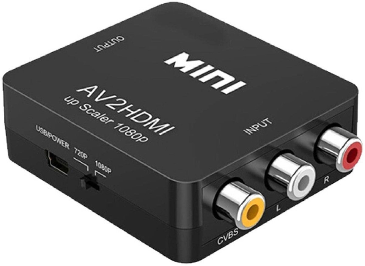 RCA naar HDMI Converter 1080P - Universele AV Adapter voor Laptop, PC, TV, en Spelconsoles