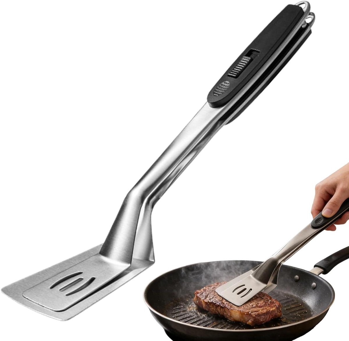 Grill Tang - Keuken Tang - BBQ Koken - Vergrendelbaar Ontwerp - 32.5 cm - Zilver