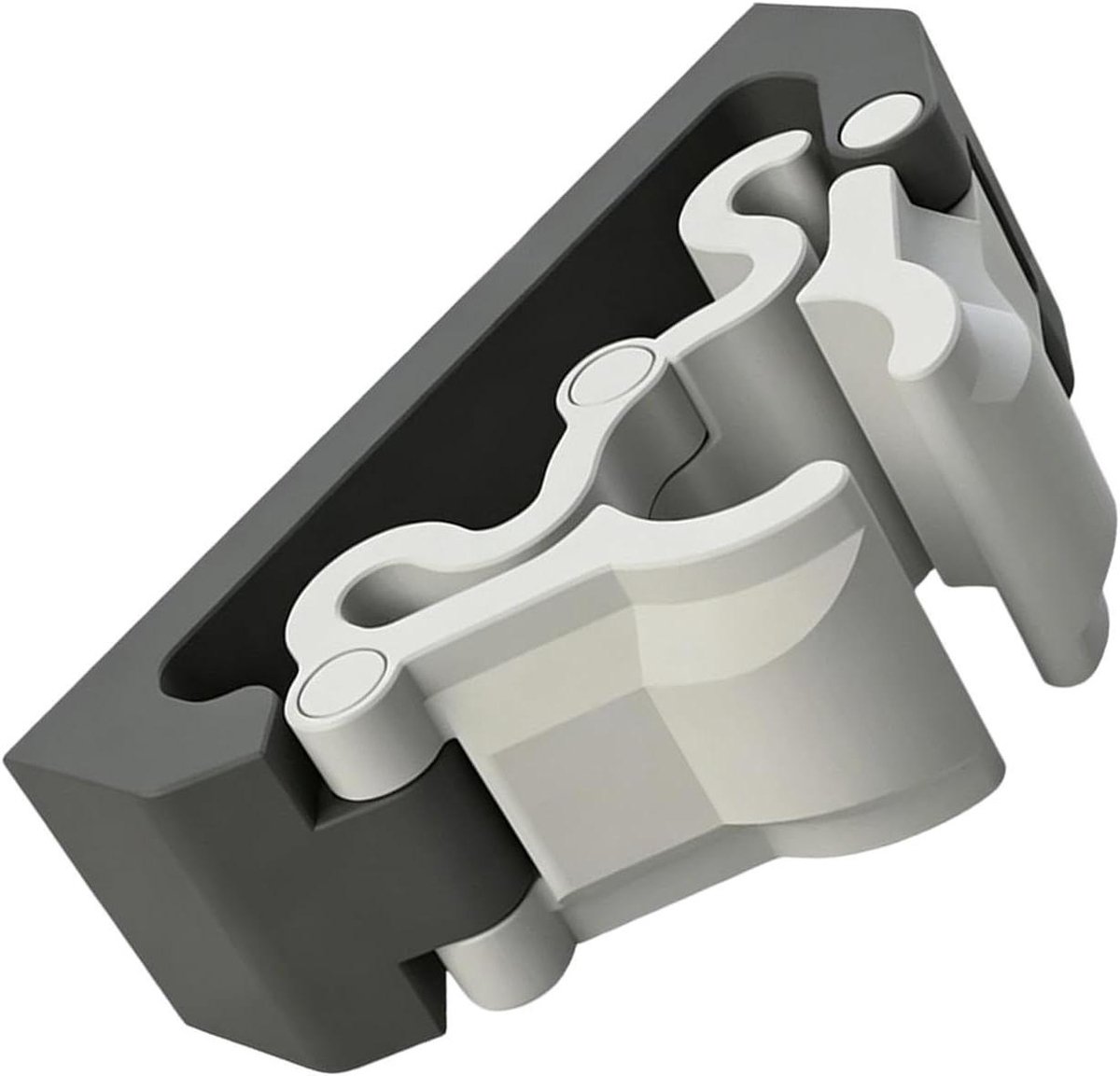 Bezem Hanger - Mop Organizer - Opruimen Huis - Ruimtebesparend Ontwerp - 3x5x3 cm - Grijs