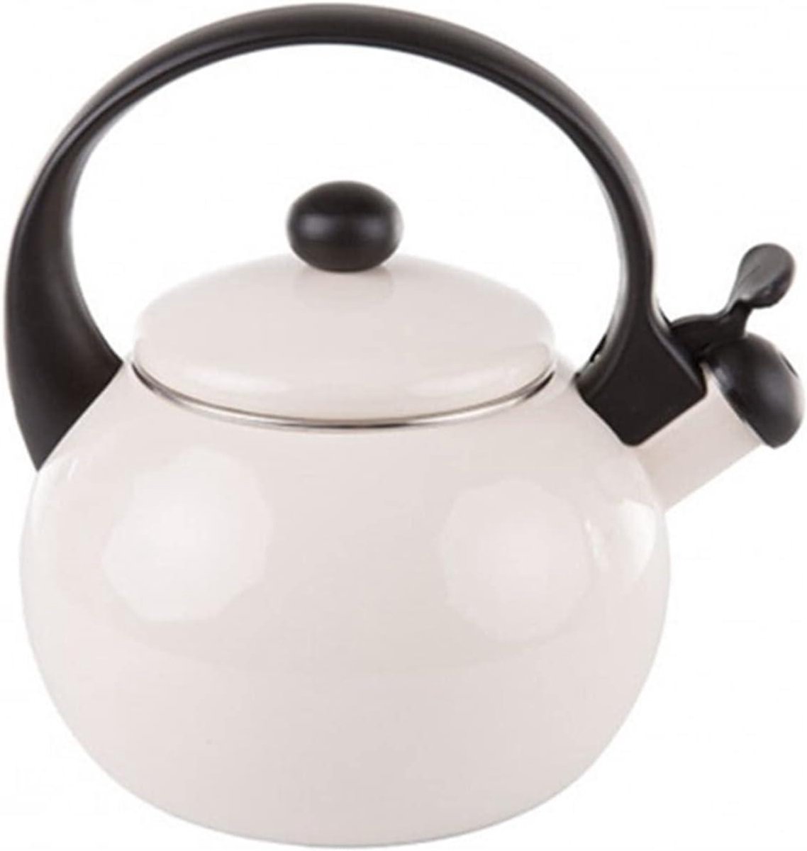 Koffiepot Waterkoker - Fluitketel Emaille - Koffie Zetten - Verdikte Emaille - 2.5L Capaciteit - Zwart